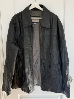 Men’s Retreat Genuine Leather Jacket Black XL – Vintage
